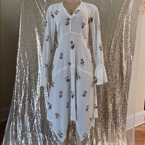 floral lace white dress